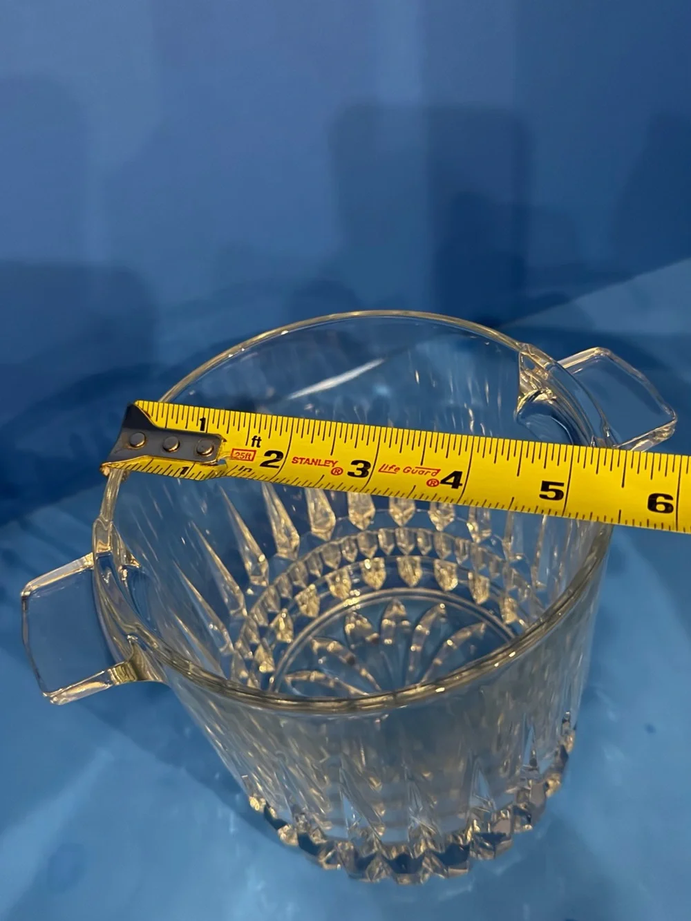 Clear Crystal Ice Bucket with Handles